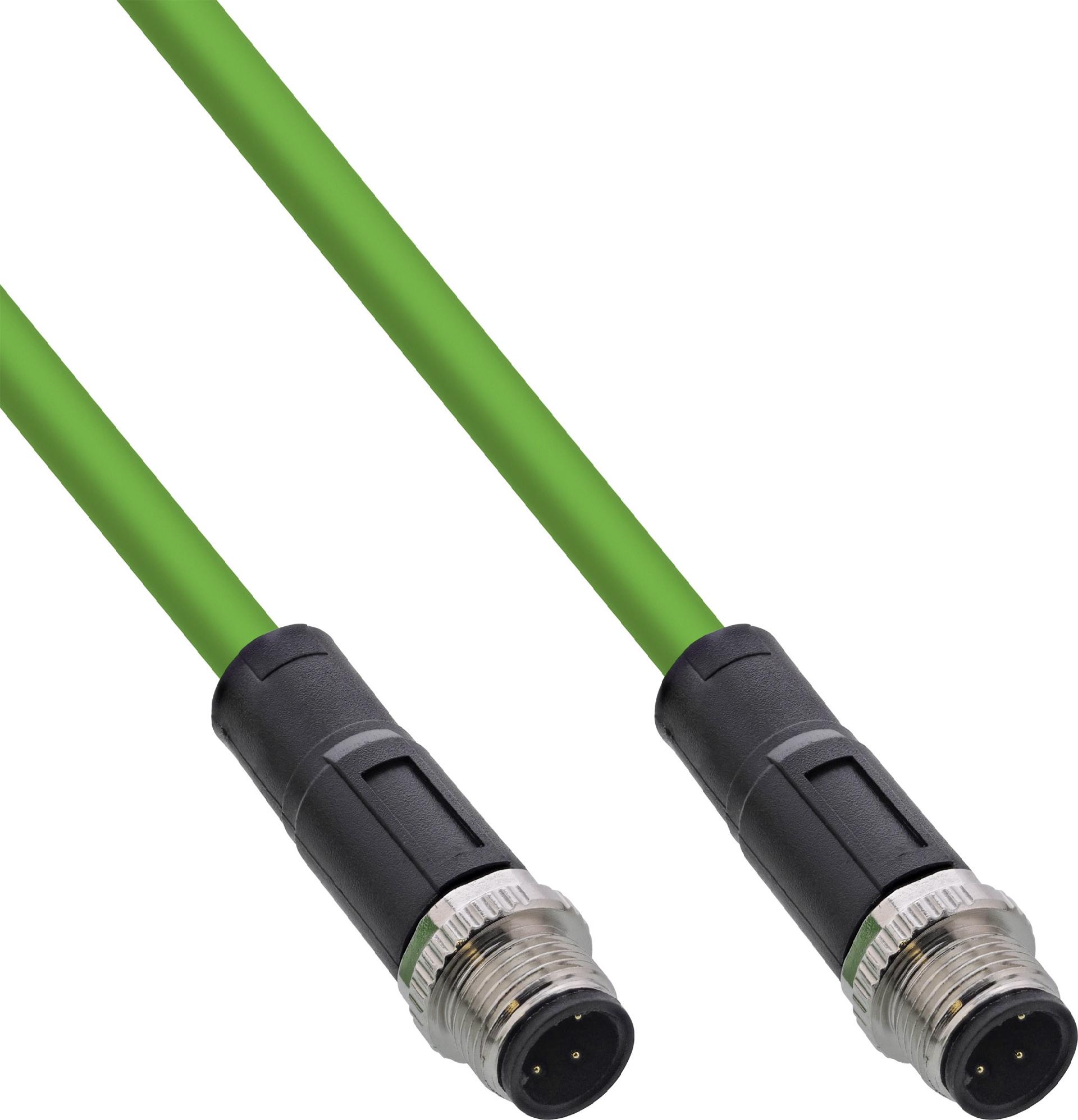 InLine Industrie Netzwerkkabel M12 4-Polig D-kodiert CAT 5e SF/UTP PUR 20 m Grün