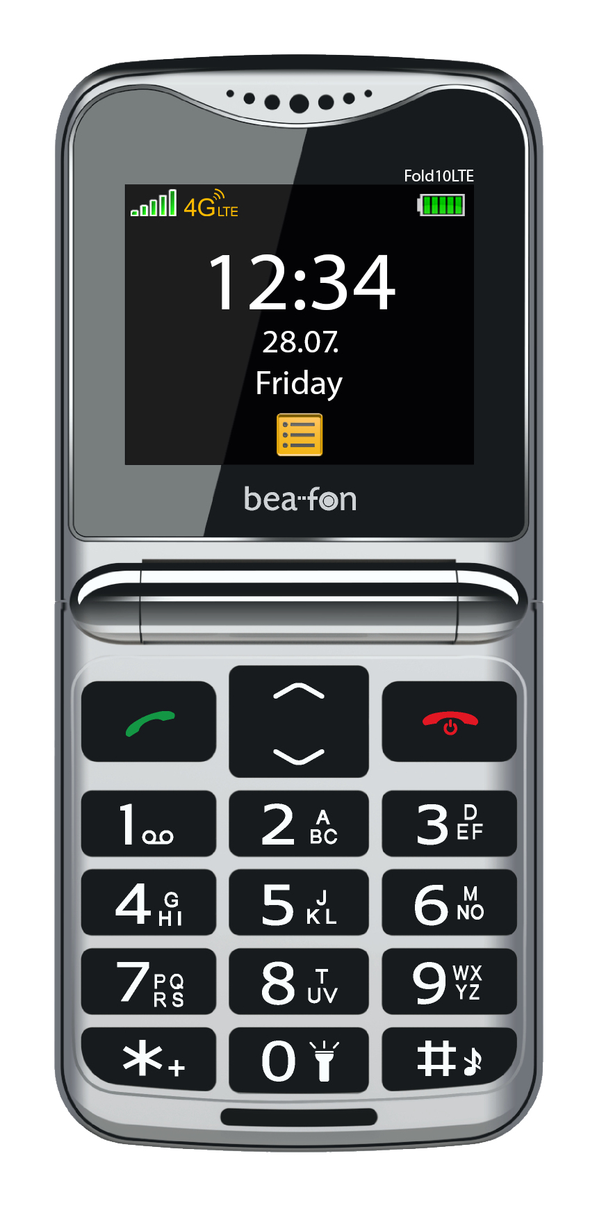 Bea-fon Fold10 LTE 2,2" Klapphandy 1350 mAh Schwarz, Silber