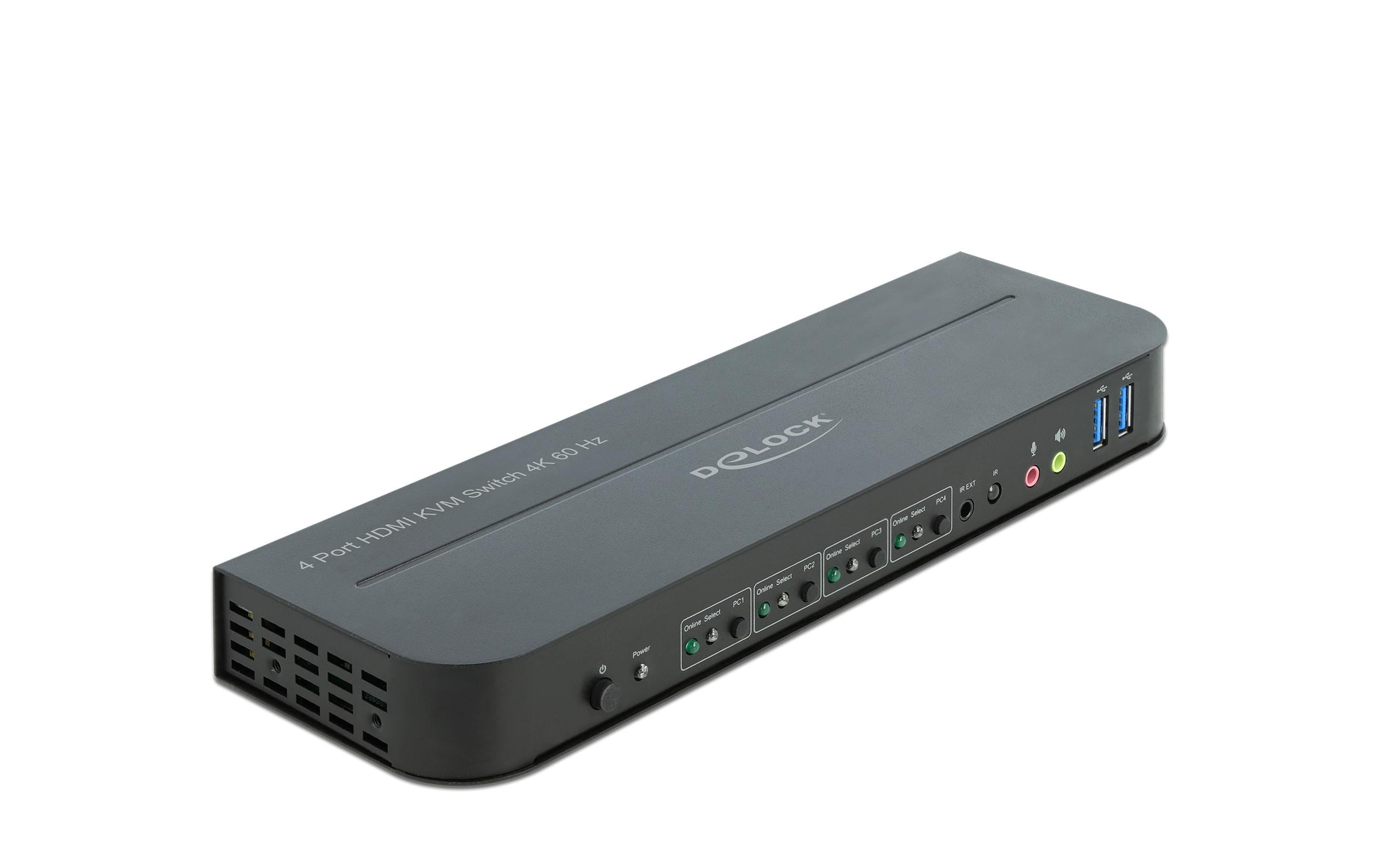Delock HDMI KVM-Switch 4K 60 Hz 4-Port USB 3.0 Schwarz