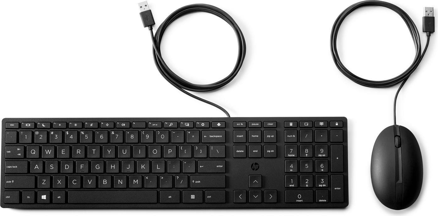 HP Desktop 320MK Tastatur- und Maus-Set AZERTY USB kabelgebunden Schwarz