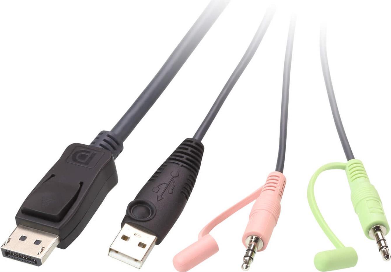 ATEN CS22DP 2-Port USB DisplayPort Kabel-KVM-Switch Schwarz