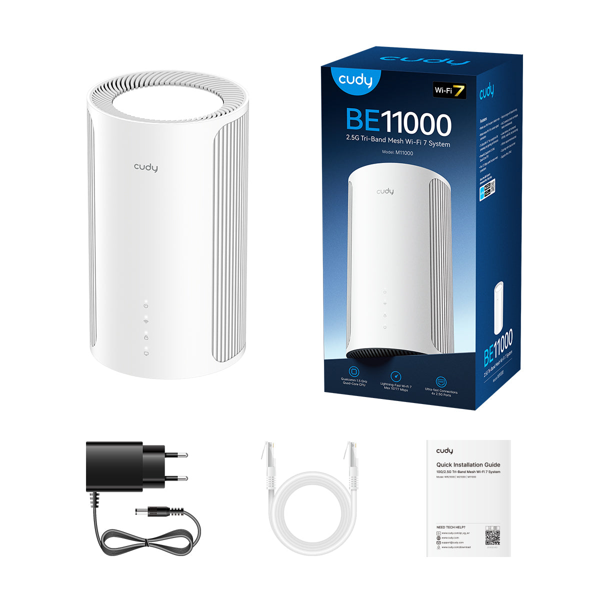Cudy M11000 Wi-Fi 7 Router 11 Gbps Weiß