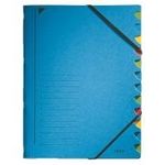 LEITZ Ordnungsmappe, DIN A4, Karton, 12 Fächer, blau Colorspankarton 450 g-qm, Fächerblock 320 g-qm, mit (3912-00-35)