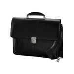 ALASSIO abnehmbarer Schultertargeriemen Laptopfach ca. 36,5 x 25 x 4 cm diverese Einsteckfaecher schwarz Leder (47011)