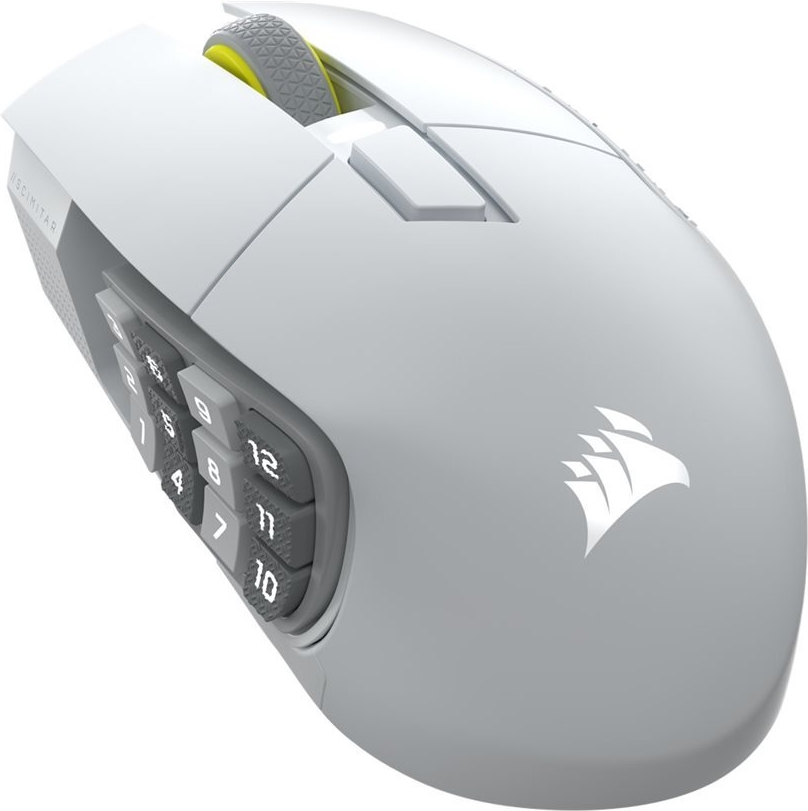 Corsair SCIMITAR ELITE WIRELESS SE Gaming Mouse - White, Optical wireless / USB 2.0 Typ A / 16 programmable buttons / 100-33'000 DPI (CH-9314011-WW)