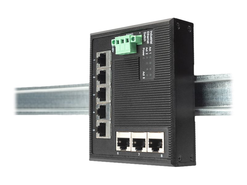 Digitus DIGITUS Industrial Gigabit Flat Switch 5 Ports Schwarz