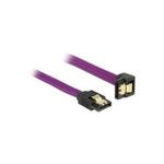 Delock SATA 6 Gb/s Kabel gerade auf unten gewinkelt 20 cm violett (83694)