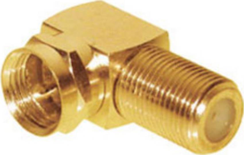 S-CONN S/CONN maximum connectivity F-Winkeladapter, F-Stecker / F-Buchse, vergoldet (85210-G)