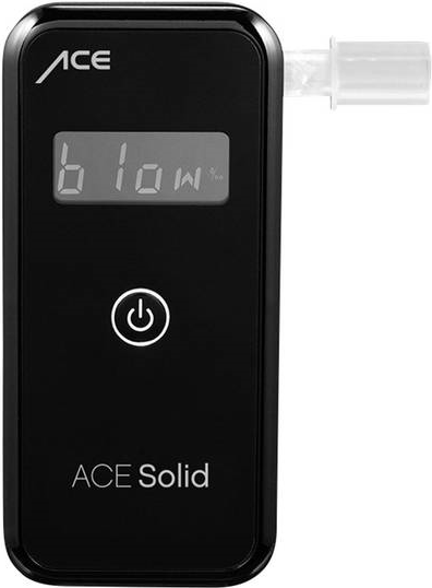 ACE Alkoholtester Solid Schwarz 4.00 bis 0.00 ‰ inkl. Display, Verschiedene Einheiten anzeigbar (107014)