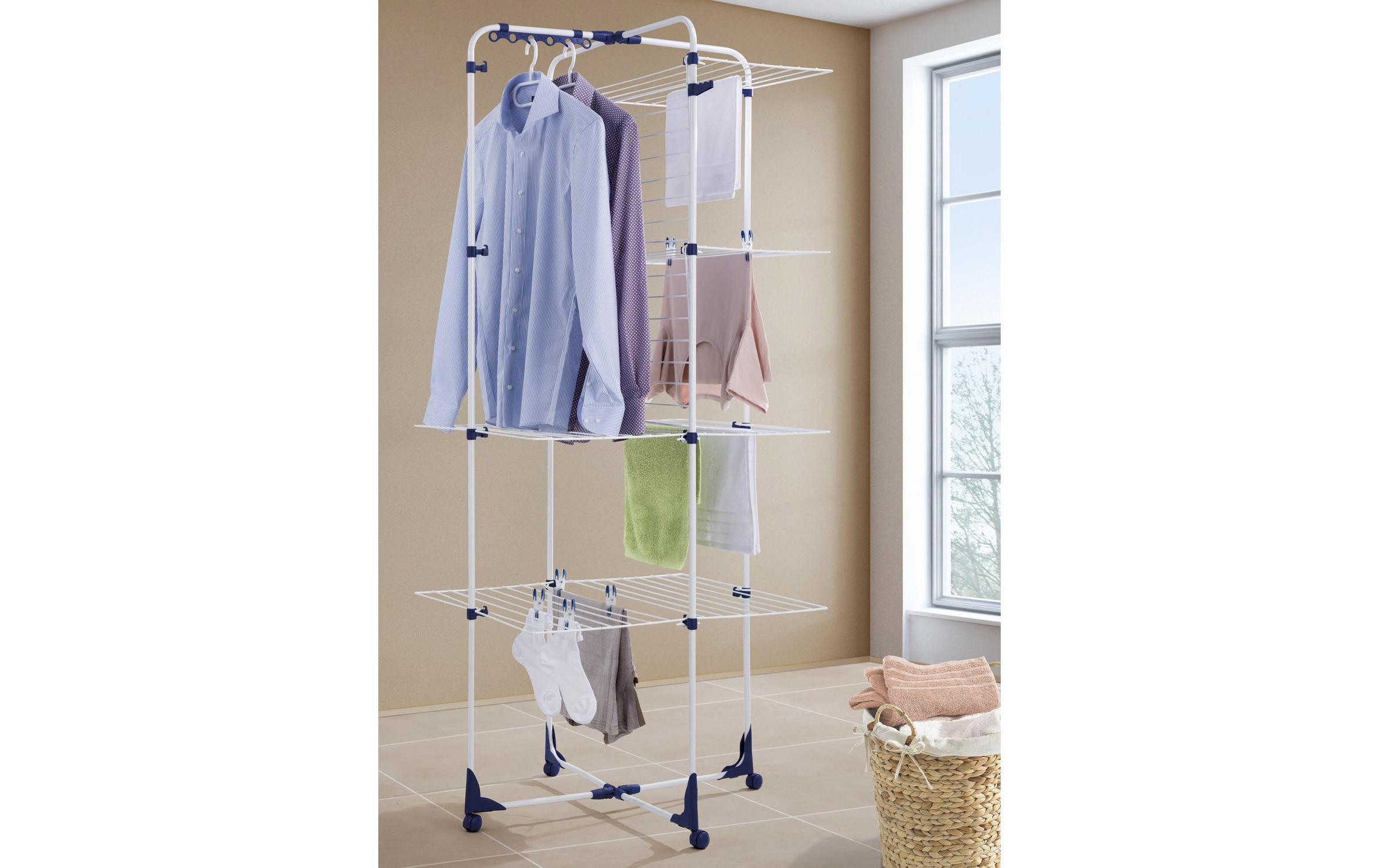 Leifheit Tower 450 Standregal Aluminium 176 cm Blau/Weiß