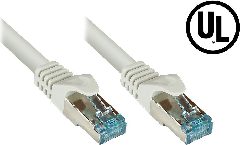 RNS® Patchkabel Cat.6A, mit Messprotokoll + Serien-Nr., S/FTP, PiMF, halogenfrei (LSZH), 500MHz, 10Gbit/s, UL, grau, 15m, Good Connections® (8064-H150)