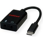 ROLINE Adapter USB Typ C - 2x 3,5mm Audio, 0,13 m (12.03.3209)