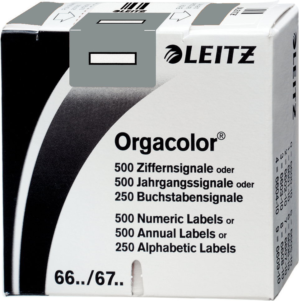 LEITZ Orgacolor - Grau - Abgerundetes Rechteck - 30 x 23 mm - 73 x 73 x 30 mm (6618-10-00)