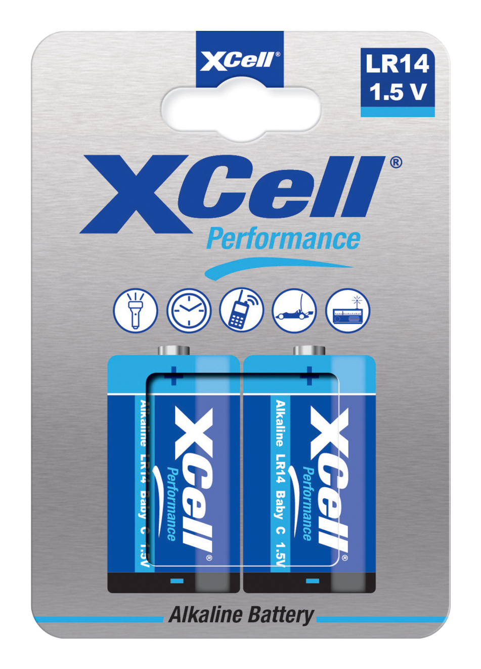 XCell Performance Alkaline LR14 Baby (C) 2er Blister 1,5 V 7500 mAh Blau