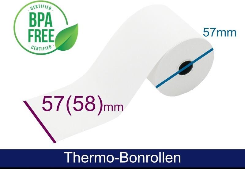 ARTDEV Thermorolle - 57(58) 57 12 (B/D(max.)/K) weiss, 40m (ADT575712)