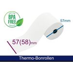 ARTDEV Thermorolle - 57(58) 57 12 (B/D(max.)/K) weiss, 40m (ADT575712)