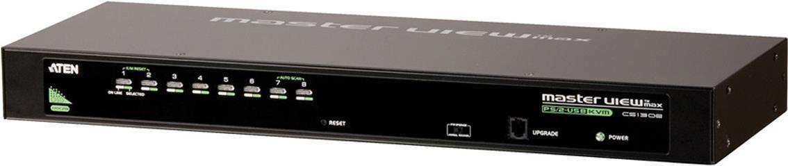 ATEN KVM Switch, USB und PS/2, 8-fach, 19 8 PCs mit USB- oder PS/2-Anschluss werden von 1 Arbeitsplatz (USB oder PS/2 Tastatur, Monitor, USB oder PS/2 Maus) gesteuert (CS1308)