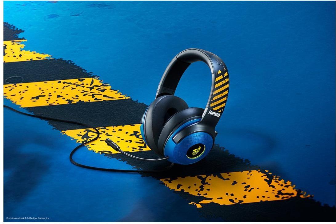Razer Kraken V3 X Fortnite Edition Gaming-Headset USB TriForce 40 mm Chroma RGB Schwarz/Blau/Gelb