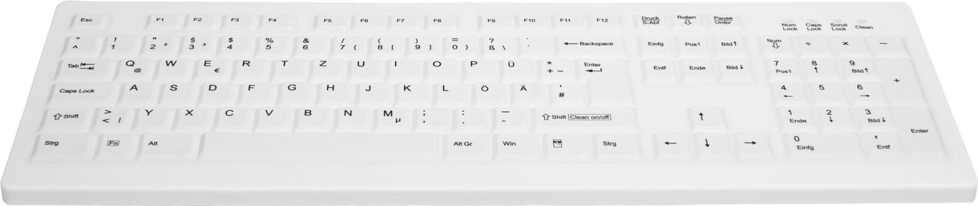 Active Key AK-C8100F-FUS Medizinische Tastatur Kabellos QWERTZ Deutsch Weiß