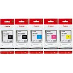Canon Original PFI-120 Druckerpatronen - 5er Multipack (cyan, magenta, gelb, schwarz, mattschwarz) (2885C001set)