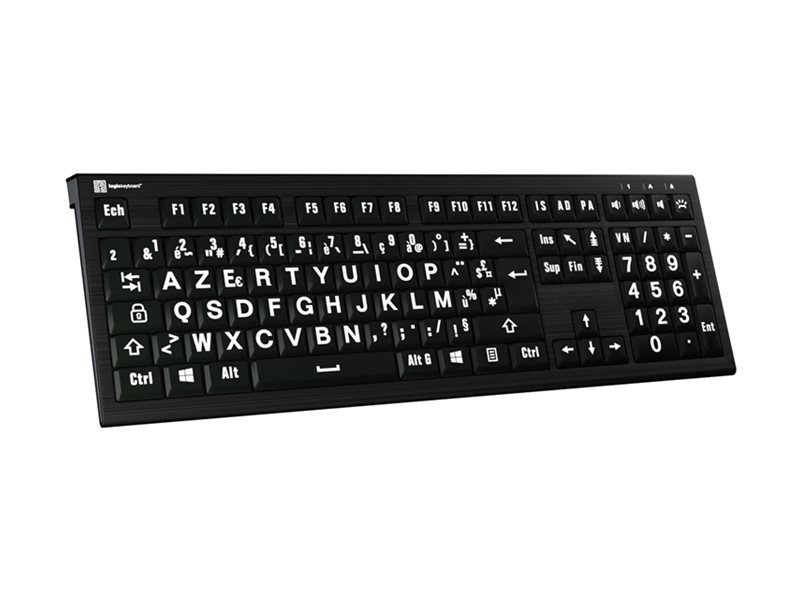 LogicKeyboard Largeprint ASTRA 2 Tastatur USB AZERTY Französisch Schwarz