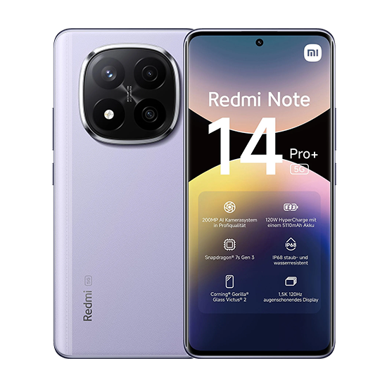 Xiaomi Redmi Note 14 Pro+ 5G 12/512GB Lavender Purple [Energieklasse B] (60824)