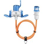 Goobay CEE-Adapterleitung CEE-Stecker auf 1x CEE-Kupplung und 2x Schutzkontakt-Kupplung (76266)