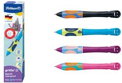 Pelikan griffix Schreiblernbleistift Neon Fresh Blue für Rechtshänder, ergonomische Griffzone, Klickmechanik, - 1 Stück (820509)