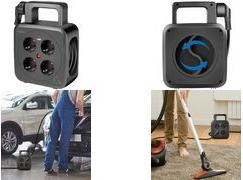 LogiLink Kabeltrommel, 4-fach + 2x USB, Kabel: 5 m, schwarz (LPS504)