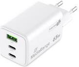 MediaRange Ladegerät 65W 3-Port 1x USB-A/2x USB-C GaN, weiß (MRMA116-2)