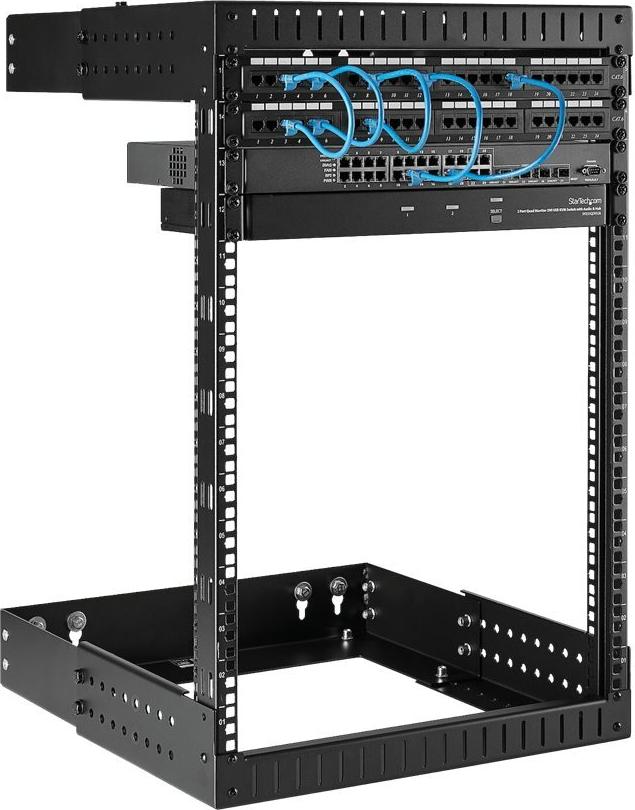 StarTech.com 15HE Wandmontage Open Frame Server-Rack 19" Einstellbare Tiefe Schwarz