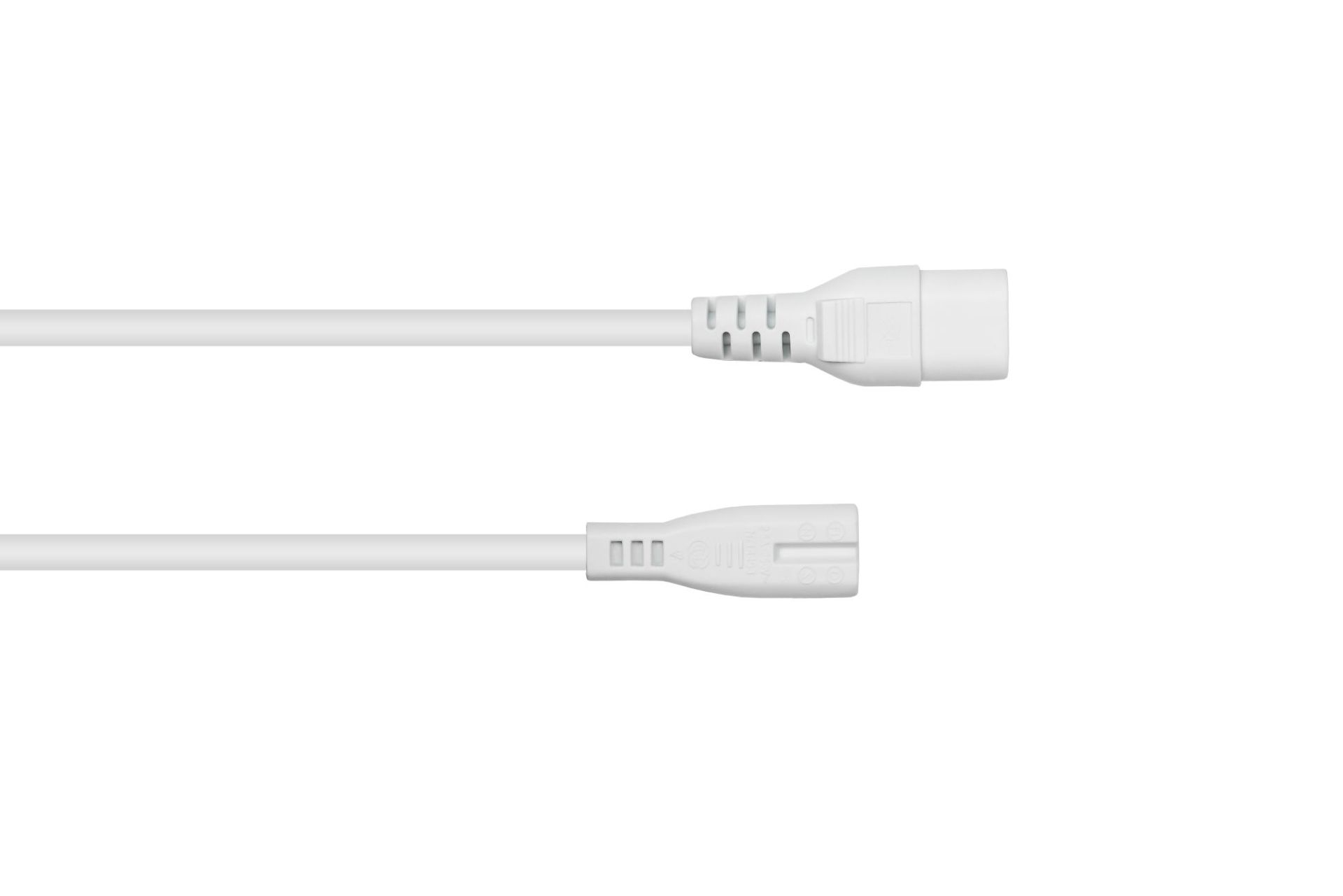 kabelmeister Euro-Verlängerung Stecker C8 auf Buchse C7 0,1 m 0,75 mm² Weiß