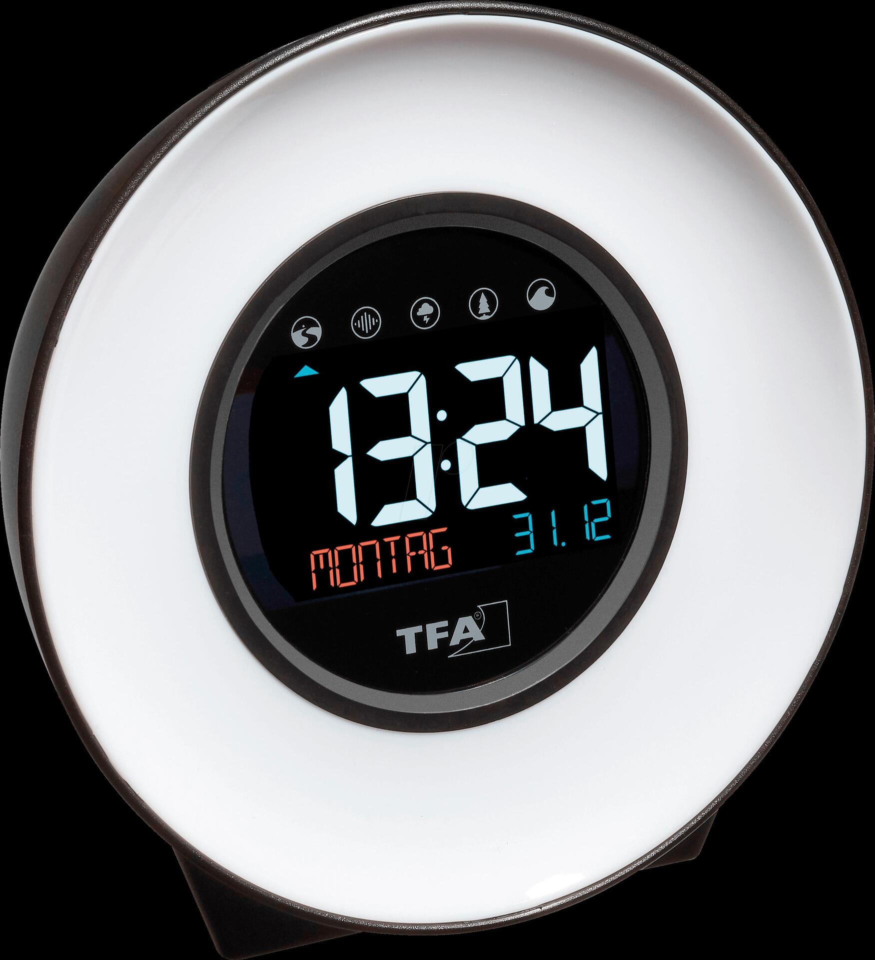 TFA Dostmann 60.2023.02 Quarz Wecker Weiß, Blau, Gelb, Grün, Rosa, Rot, Hellblau Alarmzeiten 1 (60.2023.02)