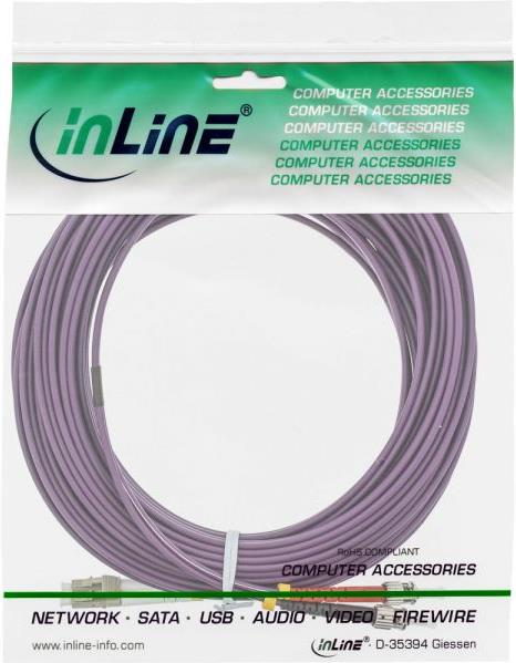 INLINE LWL Duplex Kabel LC/ST 50/125um OM4 25m