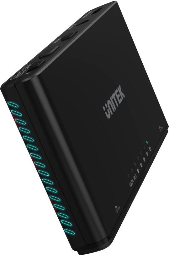 Unitek SolidForce+ S1222A Speichergehäuse SATA/NVMe USB 3.2 Gen 2 für 2,5"/3,5" & M.2 Schwarz