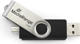 MediaRange MR932-2 USB-Stick 32 GB USB Type-A / Micro-USB 2.0 Schwarz - Silber (MR932-2)