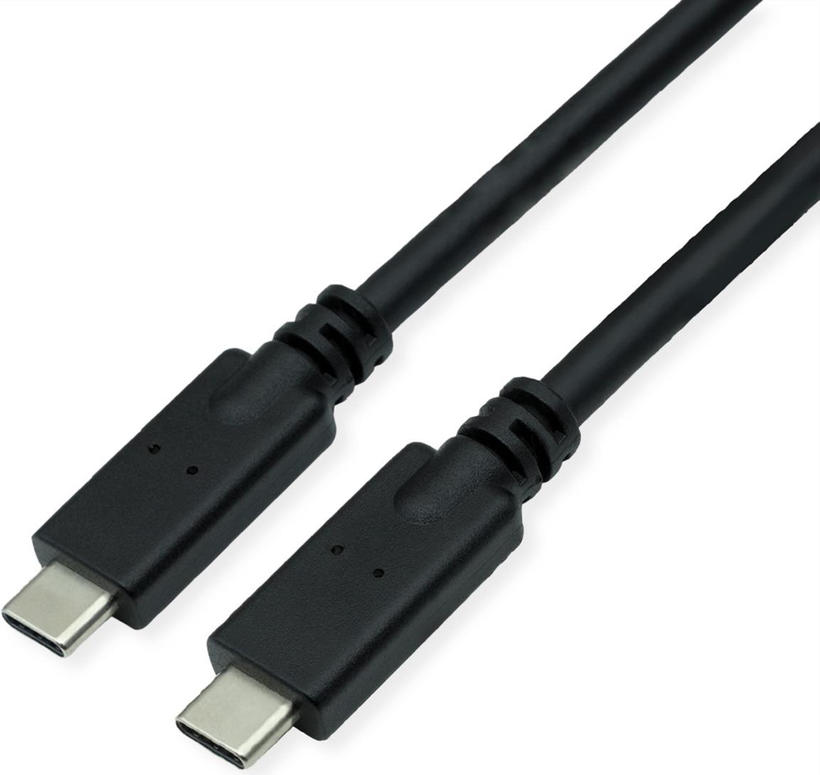 ROLINE USB 3.2 Gen 2 kompatibles Kabel, C-C, ST/ST, 10Gbit/s, Emark, 100W, schwarz, 5 m (11.02.9066)