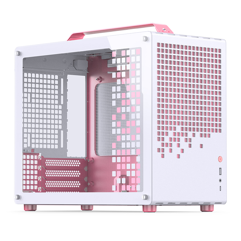 Jonsplus Z20 Mini Tower Systemgehäuse Pink, Weiß