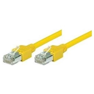 Patchkabel S/UTP, Cat 5e, gelb, 0,3 m PVC, hochflexibel, mit Dätwyler-Kabel und Hirosesteckern TM11 (719003Y)