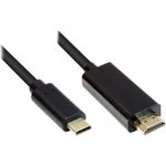 Alcasa GC-M0102 Videokabel-Adapter 3 m HDMI Typ A (Standard) USB Typ-C Schwarz (GC-M0102)