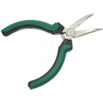 BRÜDER MANNESMANN GREEN LINE BRÜDER MANNESMANN Spitzzange "Elektronik", gebogen, 125 mm aus Werkzeugstahl, Farbe: grün / silber / schwarz, mit 2 - 1 Stück (M 1070-5)