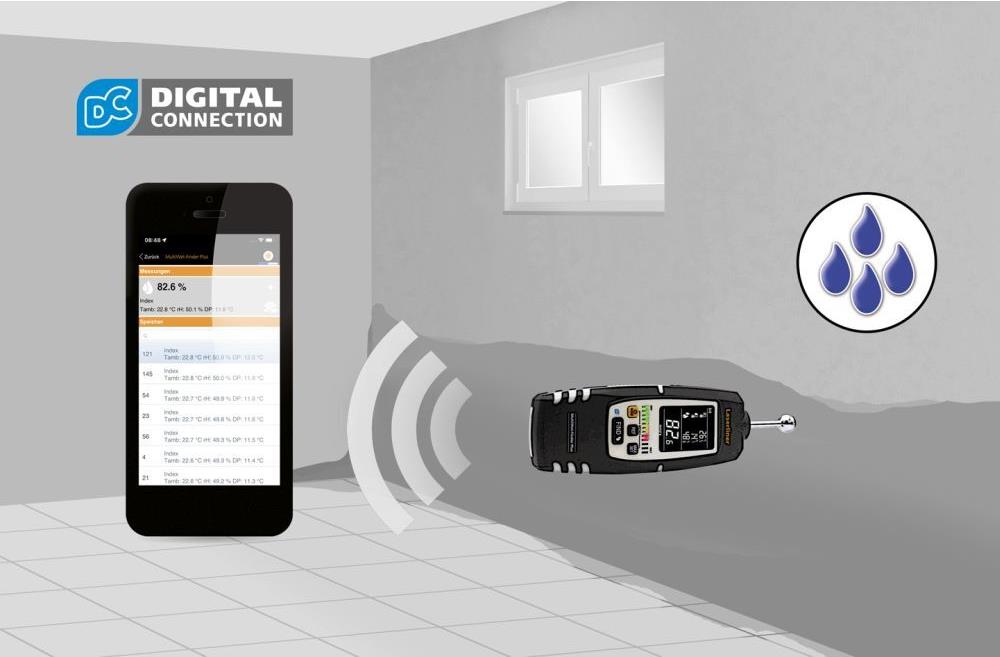 Laserliner MultiWet-Finder Plus Indoor Elektronisches Hygrometer Schwarz - Weiß (082.091A)