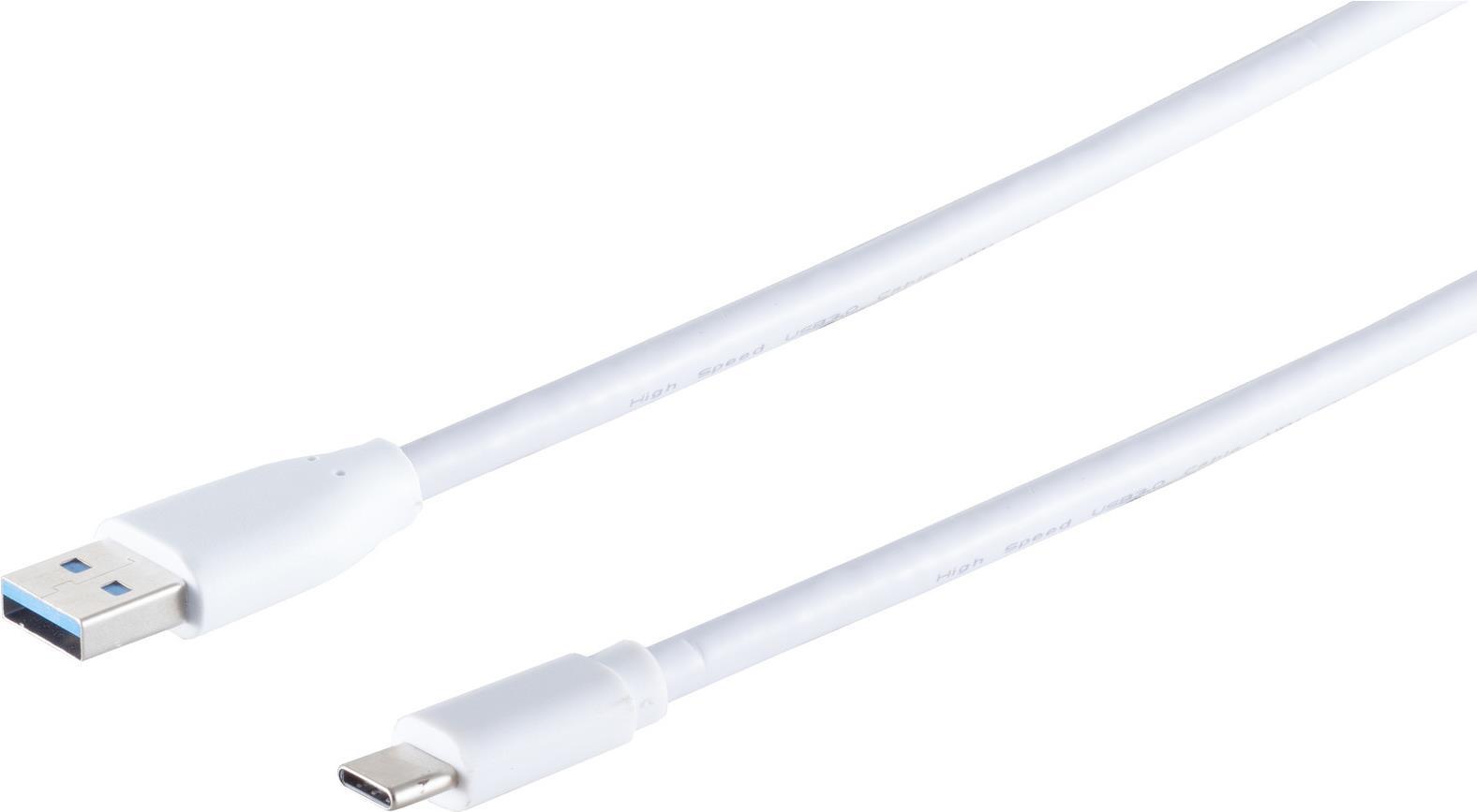 Shiverpeaks USB Kabel 3.0, USB A Stecker auf USB 3.1 Typ C Stecker weiß 1,8m (4017538105622)