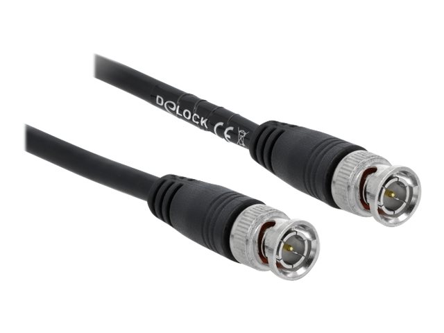 Delock 80088 BNC Stecker zu BNC Stecker RG-59 Koaxialkabel 25 m Schwarz