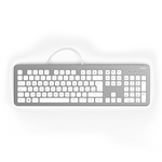 Hama KC-700 Tastatur USB QWERTZ Deutsch Silber/Weiß Slim-Design
