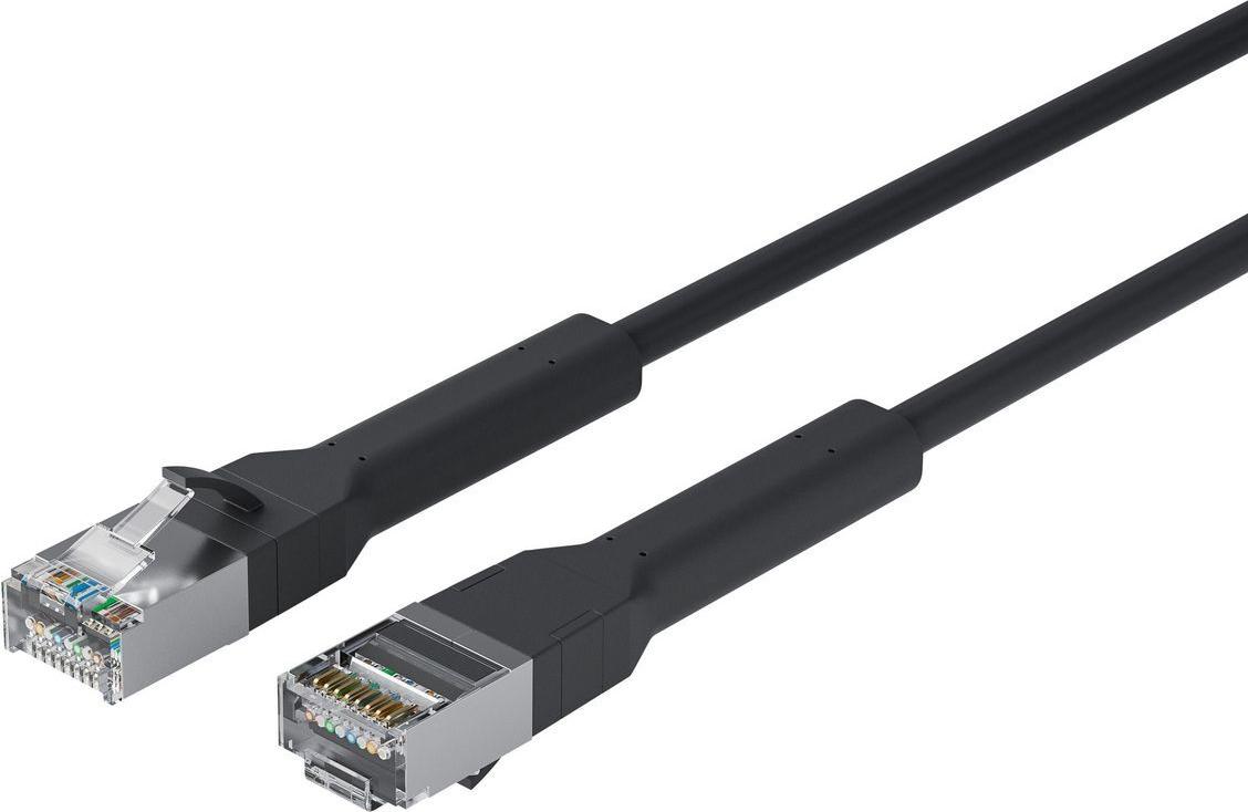 Lanview Network Cable CAT6A U/FTP (LSZH) 3m Black (LV-6AFTP-FLEX-ANG-03B-S)