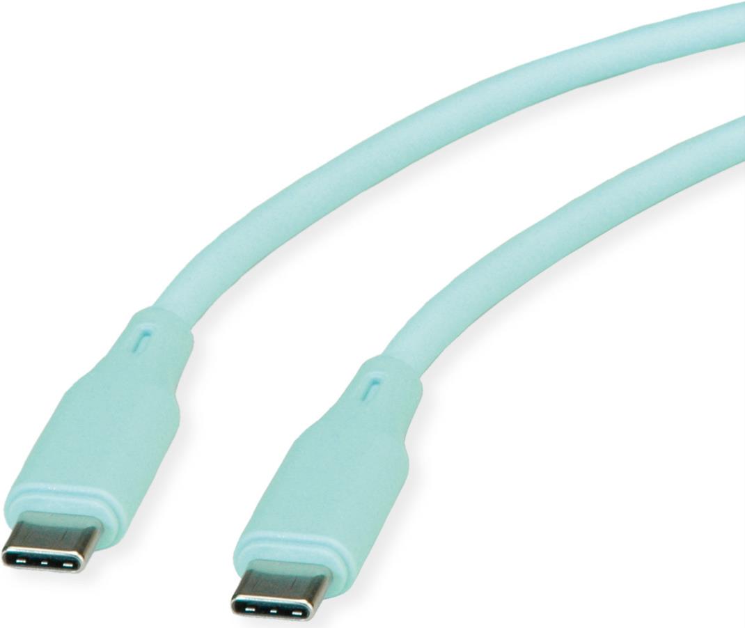 ROLINE USB 2.0 Kabel C-C ST/ST Silikon 60W 1m Grün (11.02.9125)