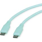 ROLINE USB 2.0 Kabel C-C ST/ST Silikon 60W 1m Grün (11.02.9125)