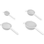 metaltex Kunststoff-Sieb, fein, Durchmesser: 100 mm, weiß Material: PP Griff mit PS Gewebe (111610080)