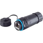 S/CONN maximum connectivity Netzwerkadapter-Patchkabelkupplung RJ45 Verbinder, CAT 6, IP68, kurze Ausführung, Outdoor (08-01048)